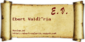 Ebert Valéria névjegykártya